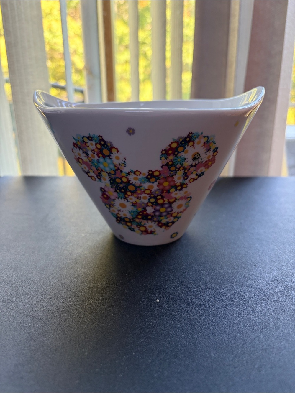 Beautiful DISNEY Floral Mickey/Minnie Mouse Ceramic Ramen Soup Décor Bowl